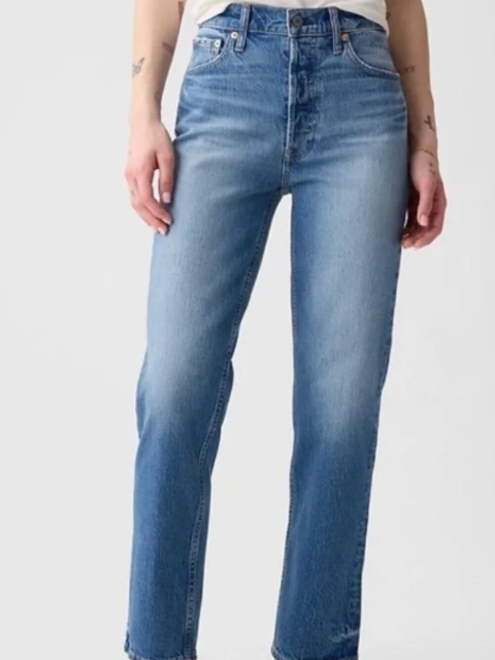 Gap Cheeky Straight Leg High Rise Jeans Women's 8 / 29 Medium Ligth Wash